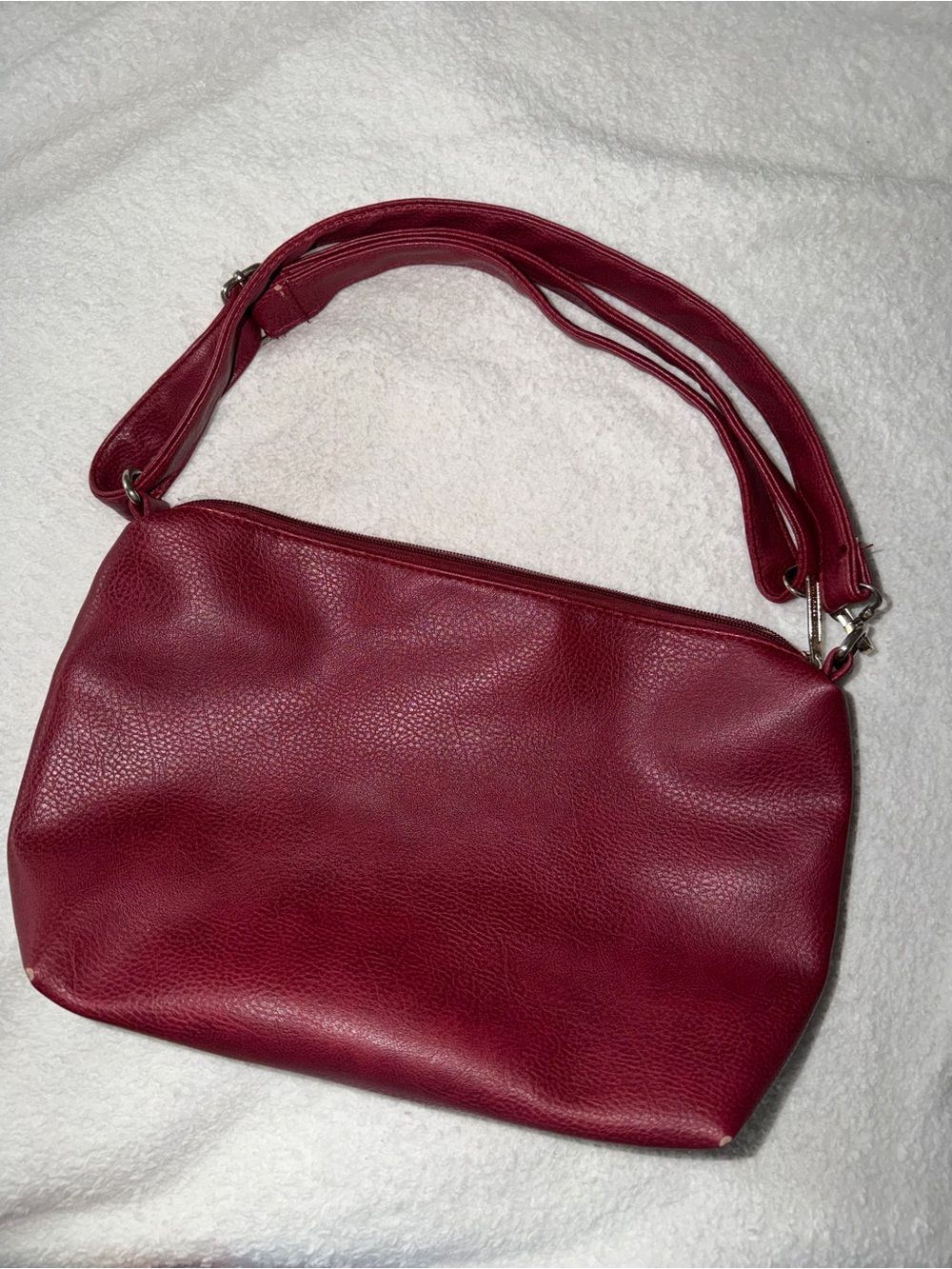Michael Kors Burgundy Pebbled Leather Shoulder Bag